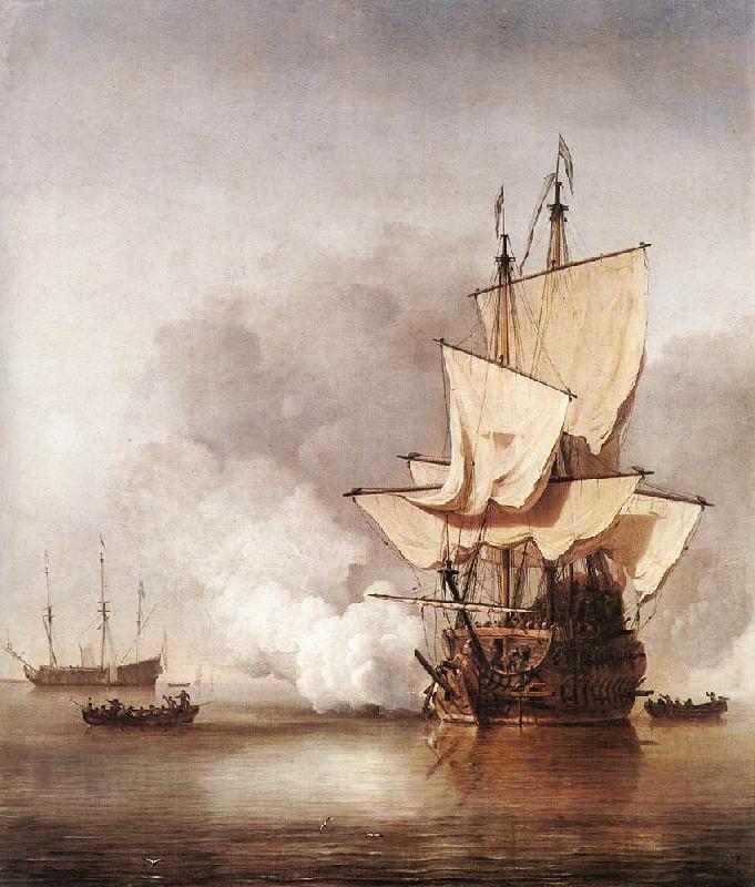 VELDE, Willem van de, the Younger The Cannon Shot we Sweden oil painting art